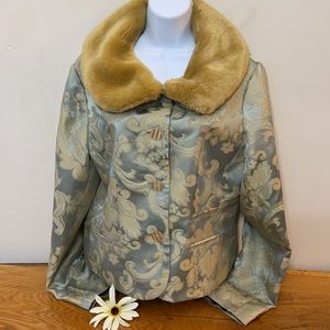 Merchant Faux Fur Collar Lined blazer